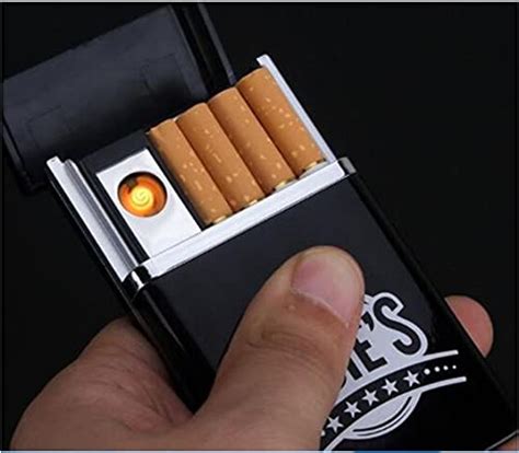 Cigarette Case with Lighter Cigarettes Box Portable 